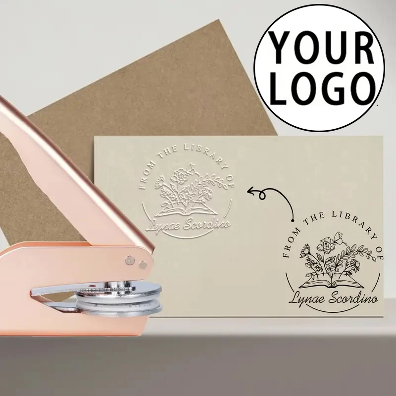 ختم منقوش معدني باللون الأحمر الوردي مخصص - تصميم زهري للإشارات المرجعية الأنيقة والأظرف وأغطية الهدايا لحفلات الزفاف والمزخرف باليد #1