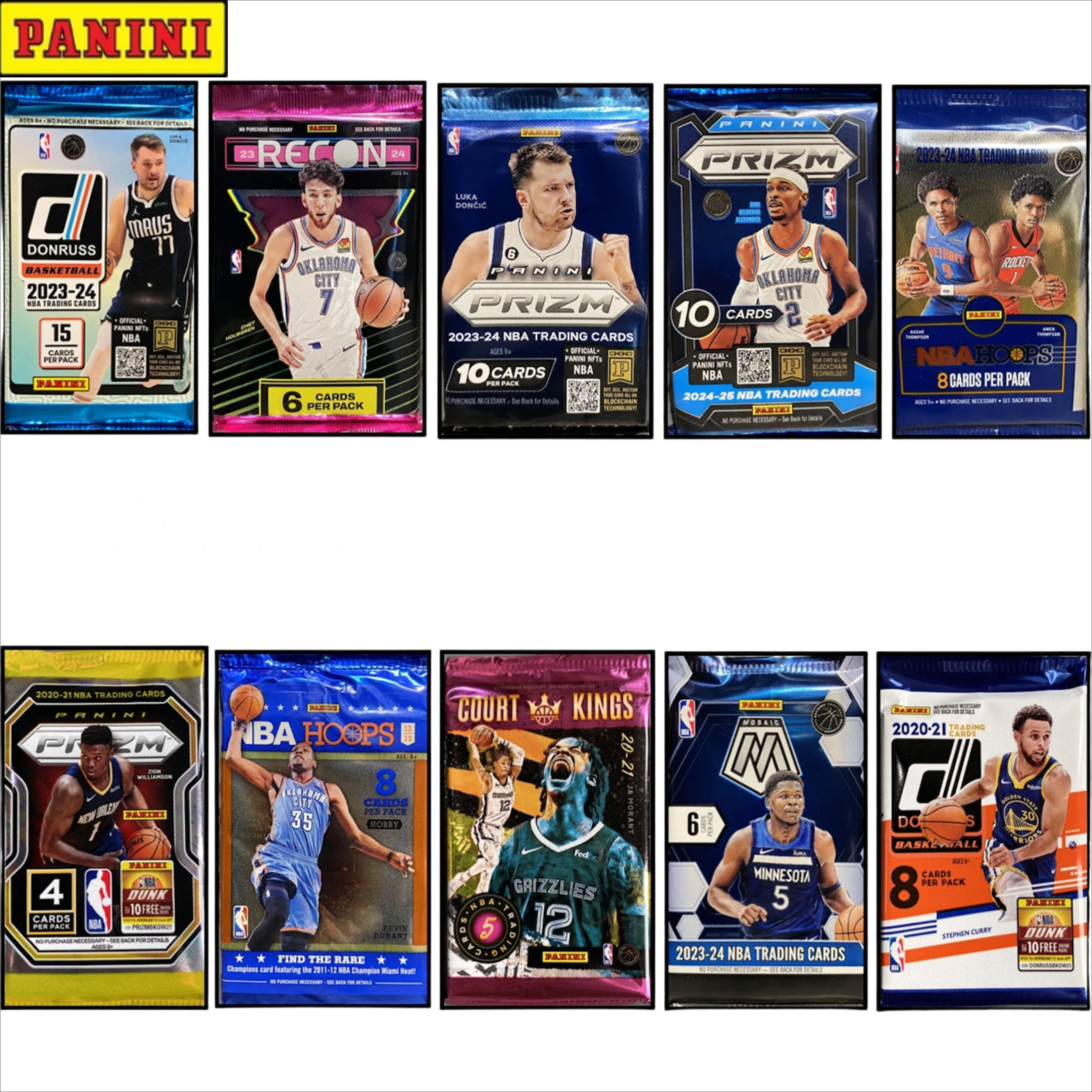 

Набор баскетбольных карточек Panini NBA Multi-Series Mix Prizm Hoops Chronicles: ассортимент розничных пакетов, параллельные карточки новичков, инвестиционный подарок