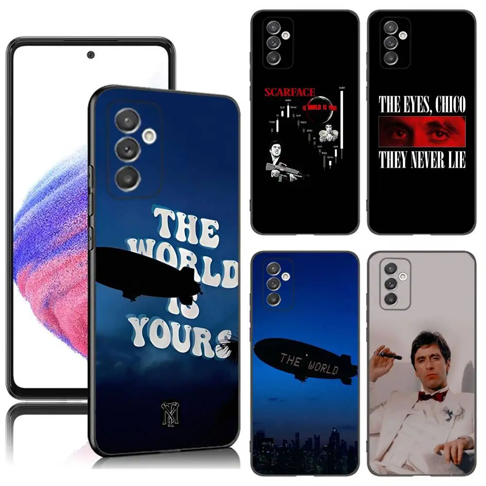 

S-Scarface The World Is Yours Phone Case For Samsung S24,23,22,30,21,10,9,Ultra,Plus,Lite,FE,5G Black Soft Case
