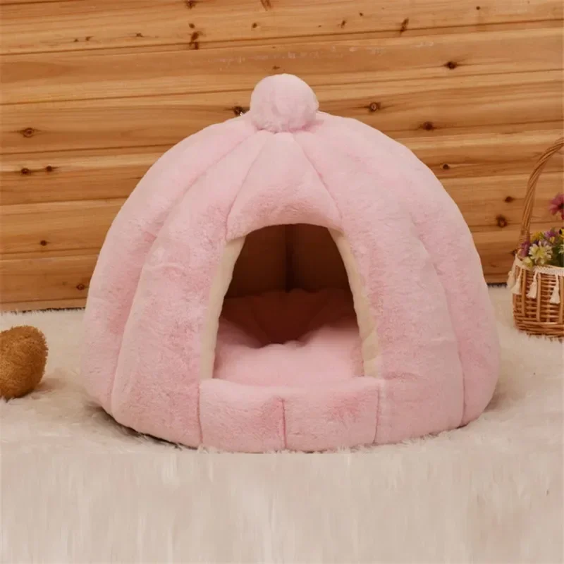 Winter Warm Pet Dog House Cat Bed Mat Removeable Kennel Nest Pet Basket Soft Comfortable Kitten Sleeping Pet Nest Cats Product
