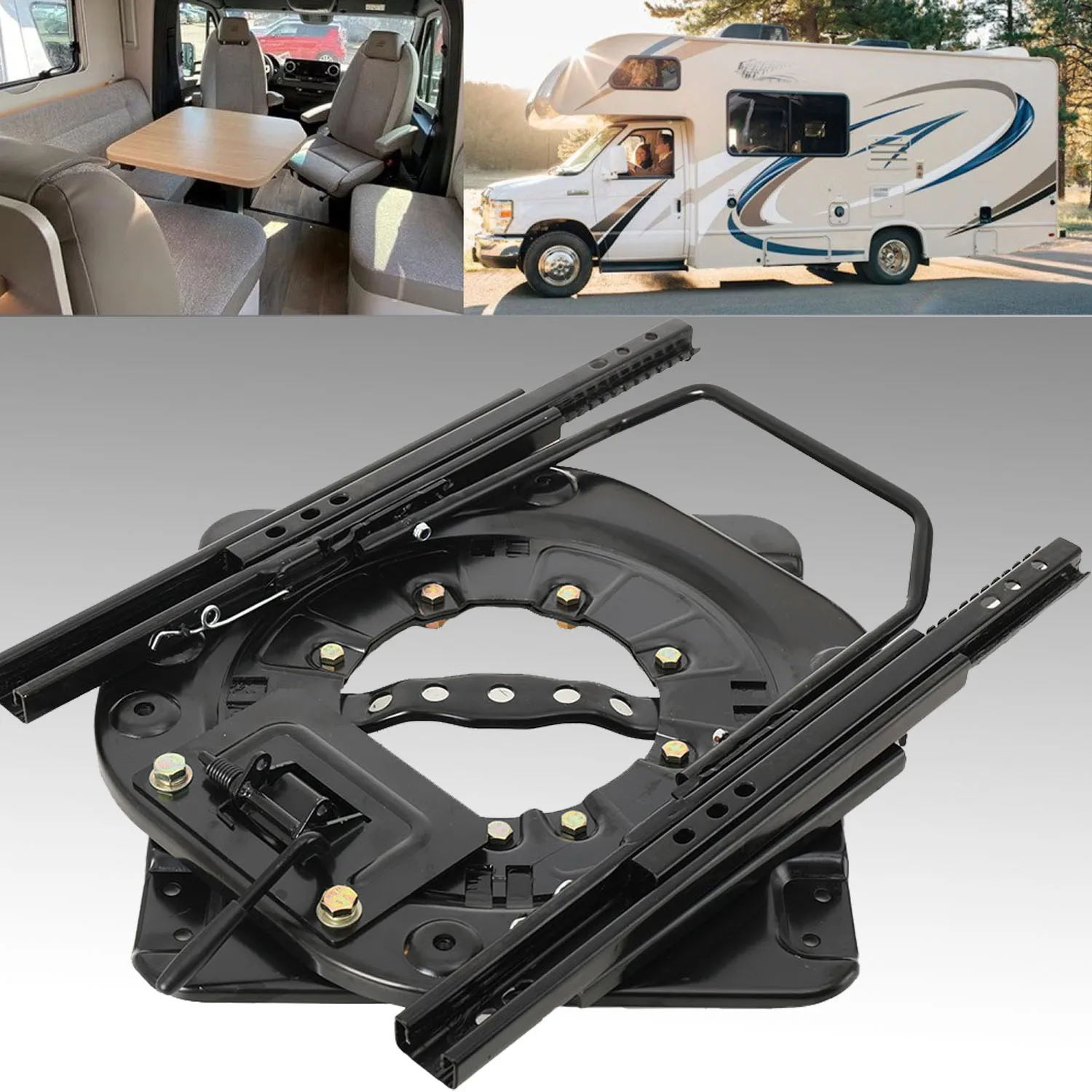 Drehsitzbasis mit Gleitschiene, universeller drehbarer Autositz, Gleitschiene, Drehsitz für Wohnmobil, Wohnmobil, Wohnmobil, LKW