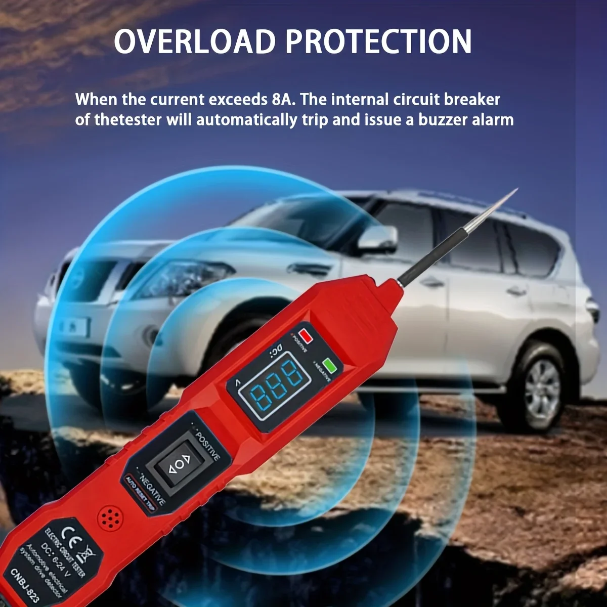 Smart Car Circuit Tester 823, with Led Voltage Display - USB Powered, Compatible with 3.5-36V Dc Vehicles