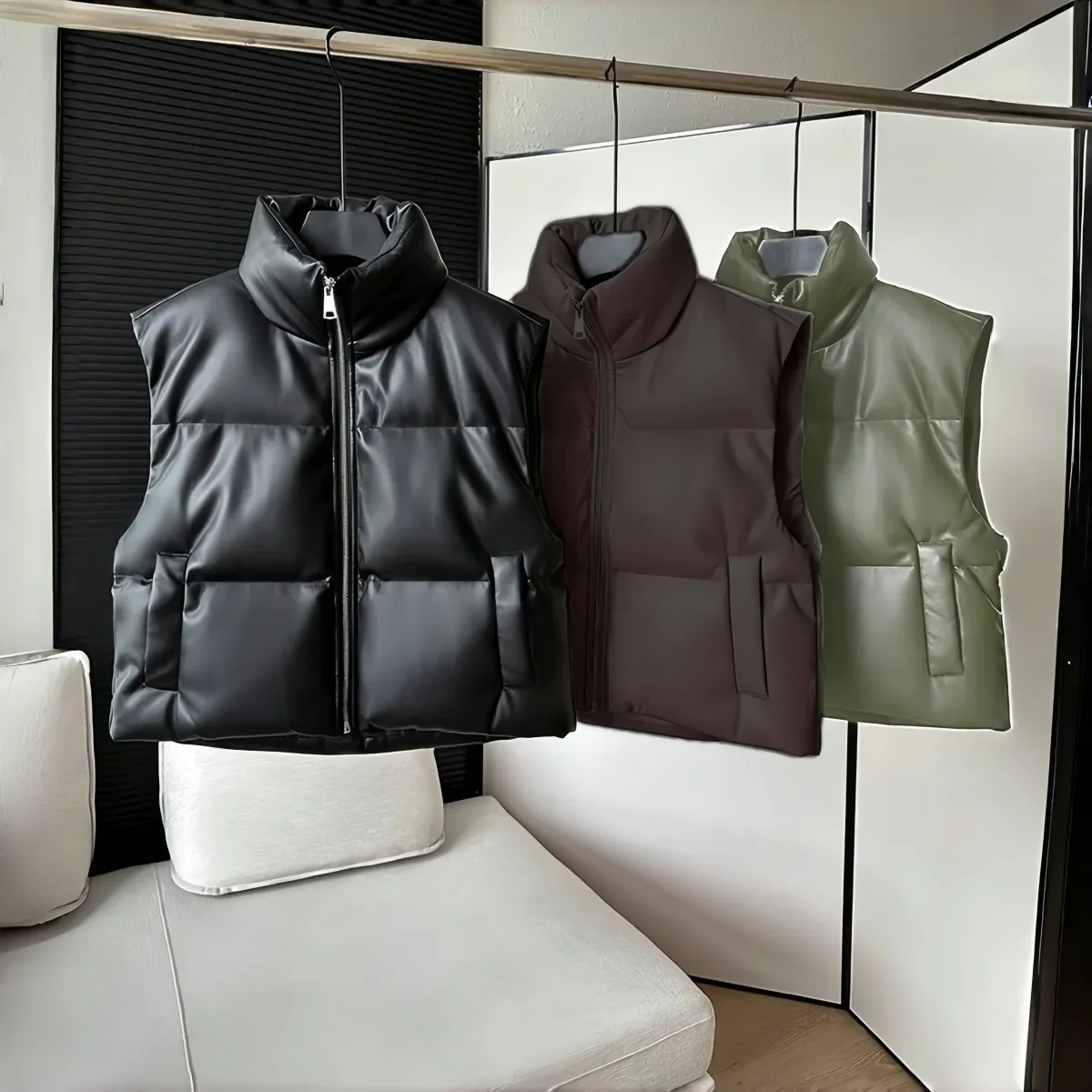 

New cotton sleeveless vest autumn winter loose Korean version shoulder cotton vest casual womens mens jacket coats men clothing