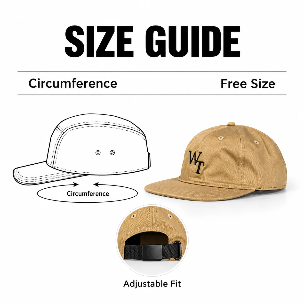 WTAPS Minimalist Embroidery Flat Bill Baseball Hat Unisex Oversized Fit Casual  Hip Hop Cap for Men Women Couple Outdoor Sun Hat