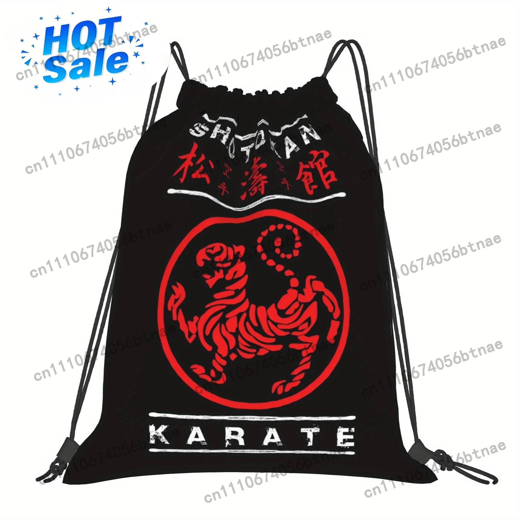Minimalist Drawstring Backpack for Shotokan Karate (In White Text) - Perfect for Quick Trips And Daily Use, Convenient to Carry,