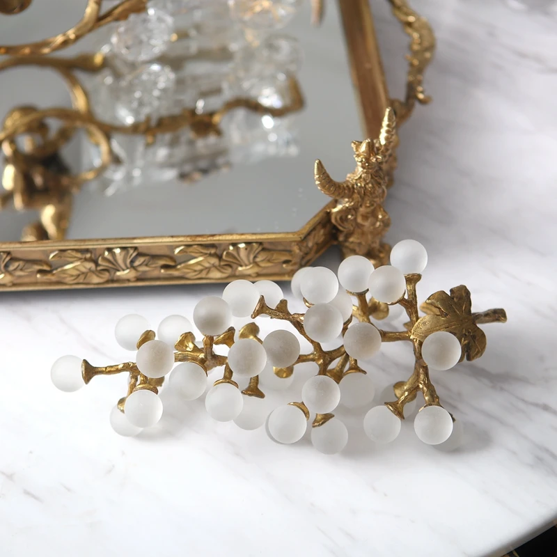 Luxtry матовое стекло виноградная целлюлоза орнамент современный металлический художественный декор ремесленные фигурки домашняя комната украшение стола аксессуары подарки