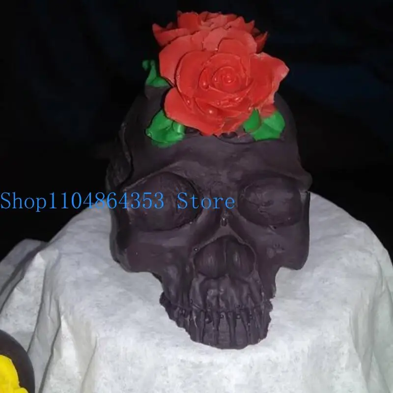 652F Flower Skull Silicone Mold Resin Epoxy Casting Making DIY Soap Jewelry