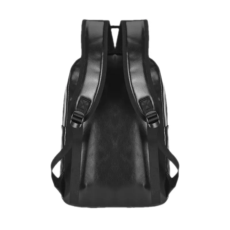 New Business Men PU Leather Backpack Casual Travel Backpack Male Luxury Black Laptop Bag Large Capacity Student Schoolbag