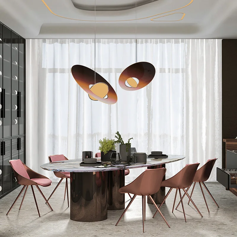 

Обеденный стул, бытовое кресло для отдыха, скандинавский стиль, роскошный современный стиль, Железная Ткань, розовое золото, стул