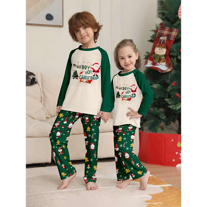 2025 Christmas Pajamas Family Matching Adult Father Mother Kids Baby Top Pants Outfit Set Xmas Look Pyjamas Homewear Dog Clothes