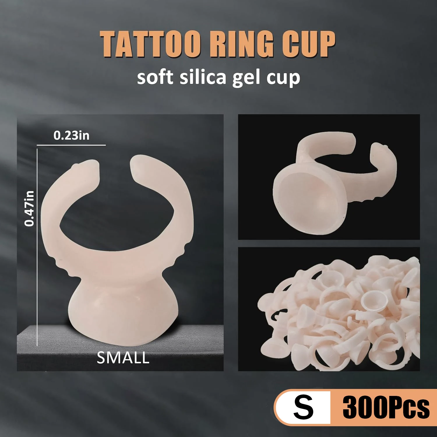 100/300/500 Stück Einweg-Ring-Tattoo-Tintenbehälter aus weichem Silikon, tragbarer Pigmentbehälter für Microblading, Permanent-Tattoo-Zubehör