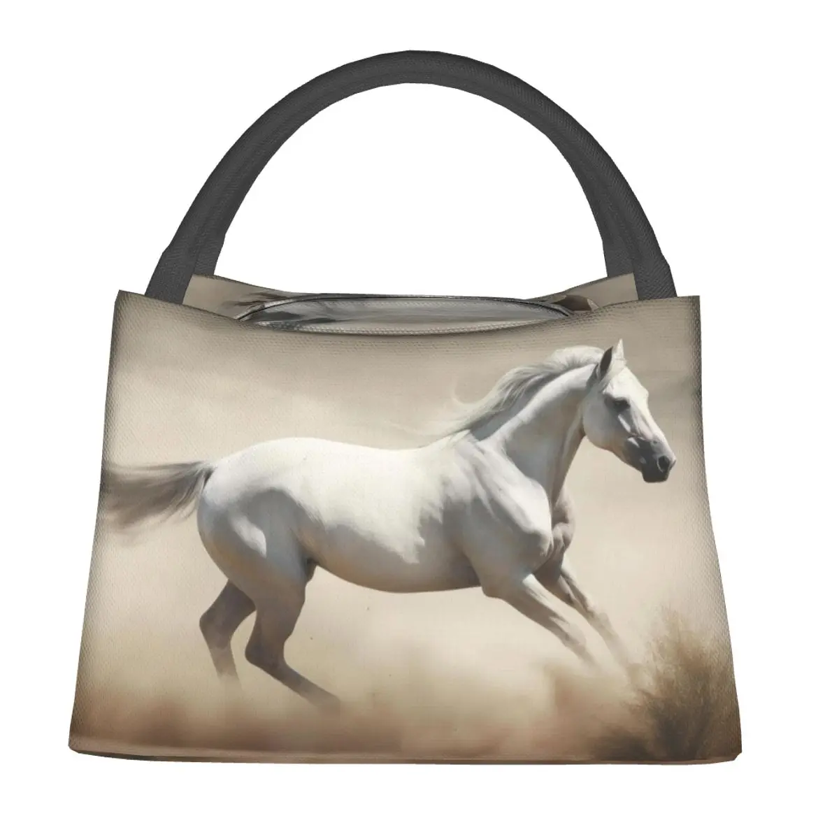 Horse Galloping In The Desert Illustration Insulated Lunch Bag for Women Kids Portable Food Boxes Thermal Lunch Box Tote