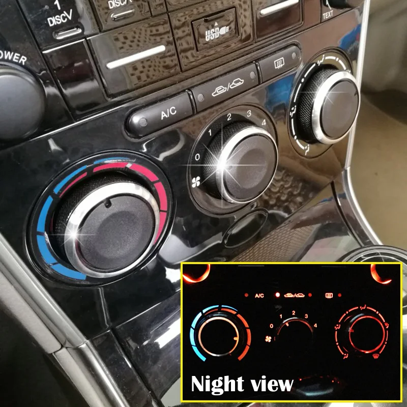FOR MAZDA 6 M6 2004-2009 SWITCH KNOB KNOBS HEAT HEATER CONTROL BUTTONS DIALS FRAME RING A/C AIR CON COVER 2006 2005 2007 2008