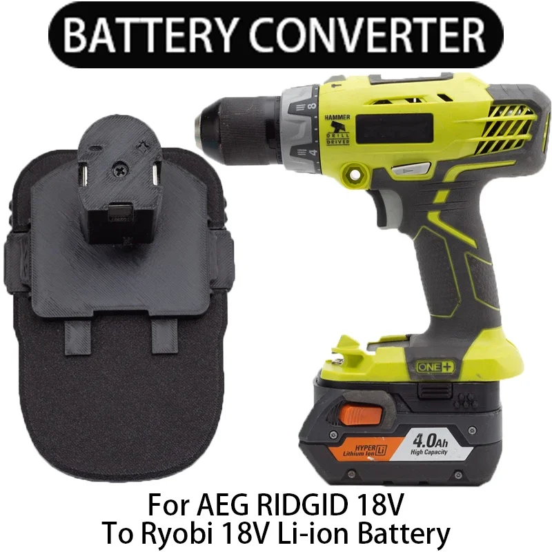 adaptador de bateria para ryobi one mais 18v conversor de ferramentas de ion litio para aeg ridgid 18v adaptador de bateria de ion litio acessorios de ferramenta eletrica 01