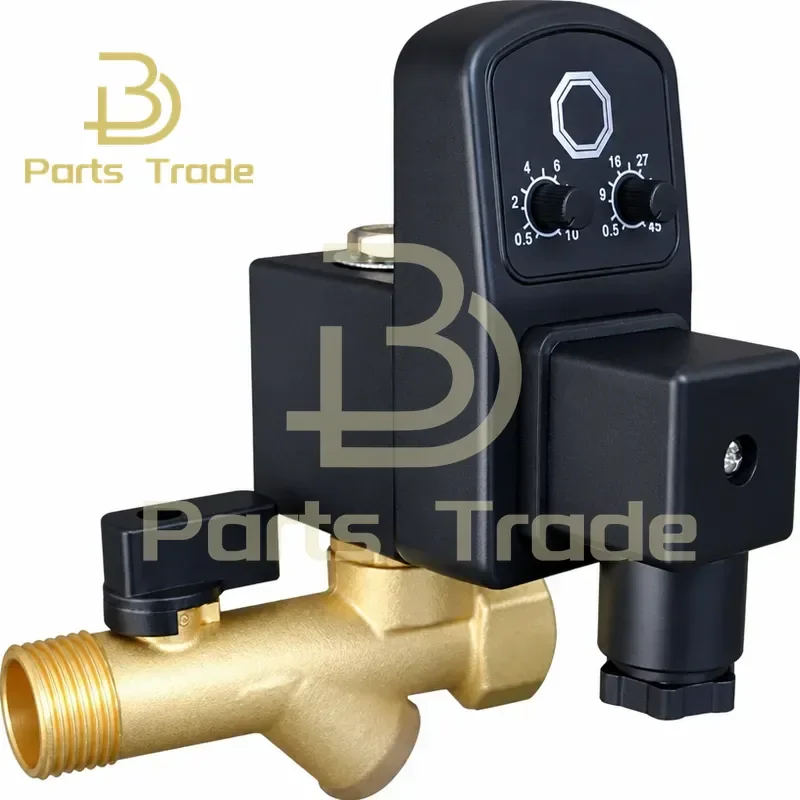 For DC24V AC220V 380V 1/2 Inch Automatic Timer Compressor Condensate Drain Solenoid Valve