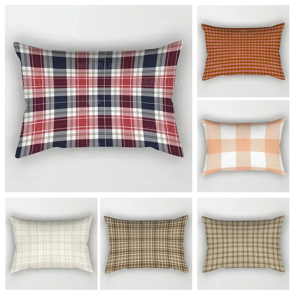 Simple line checkered pillowcases sofa cushion covers home decoration pillowcases can be customized for you at 30x50 40x60 50x80