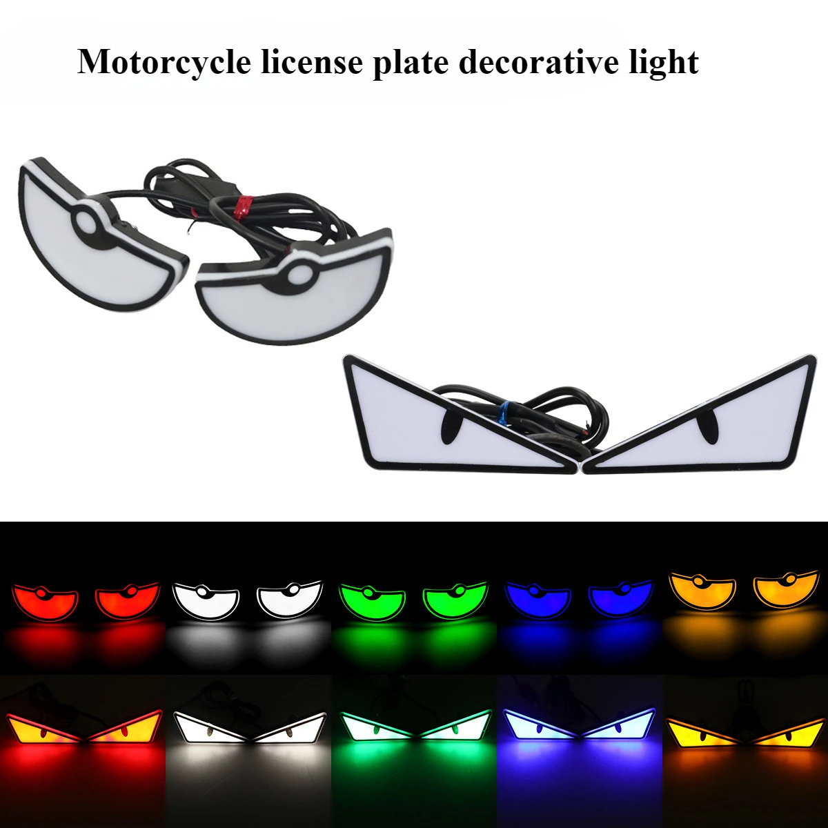 Explosive Motorcycle License Plate Screw Light Triangle Demon Eyes Universal Motorcycle Decoration Accessories Headlight