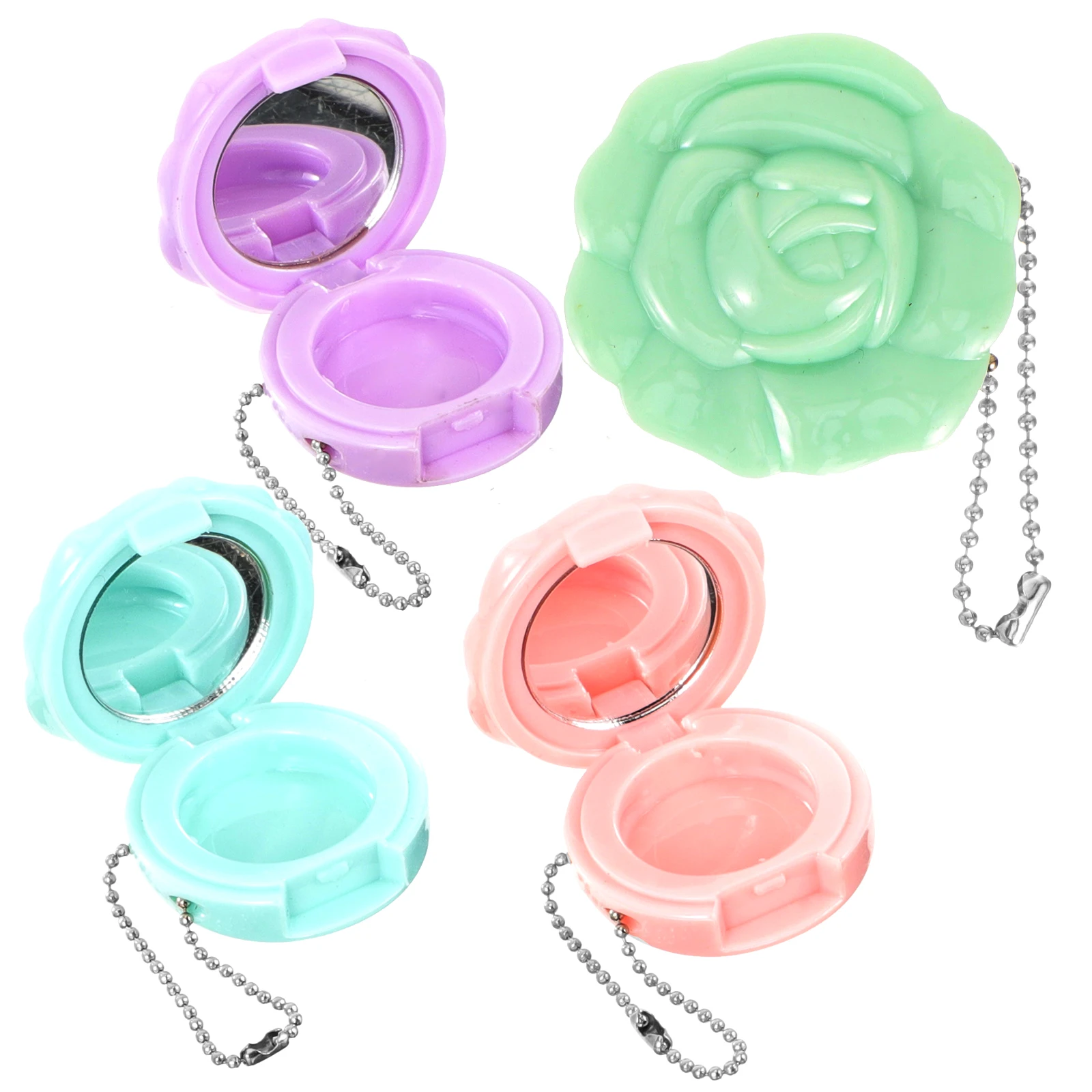 

4Pcs Mini Lipstick Refill Case Durable Portable Powder Holder Eyeshadow Palette Container Small Jar for Travel
