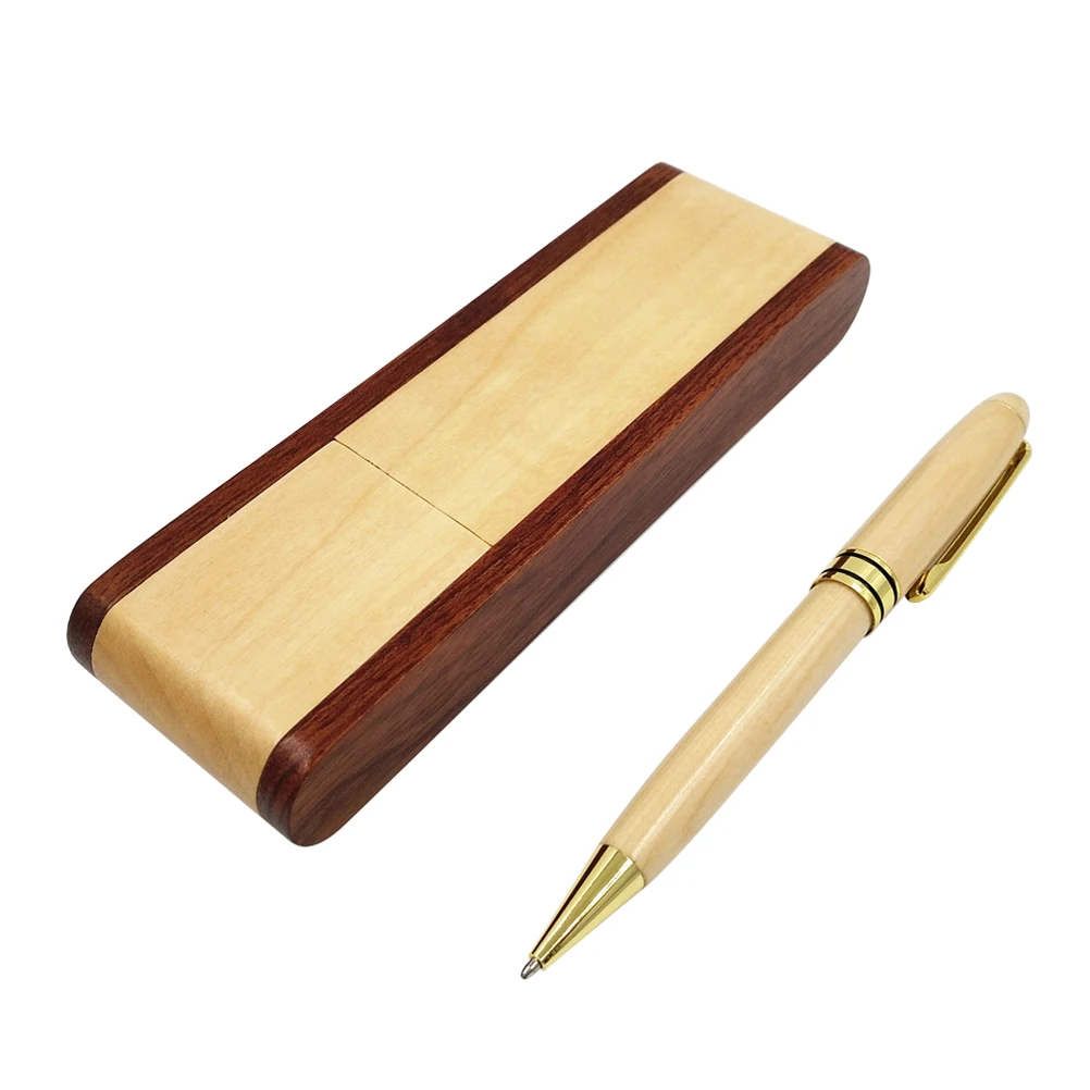 

Ballpoint Pen Set Office Stationary School Supplies Wooden Bamboo Ball-point Roller