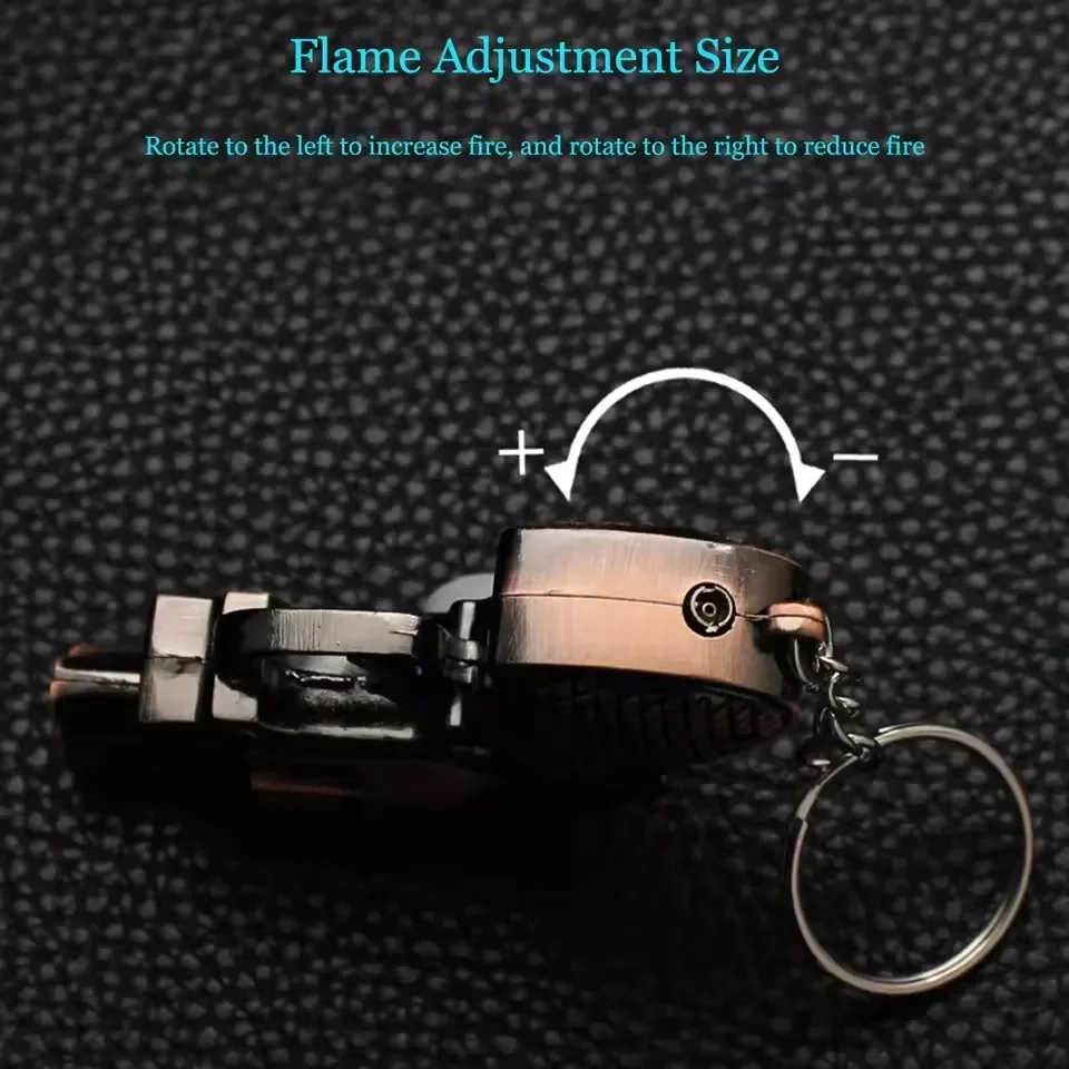 Mini Portable Keychain Gun Lighter Outdoor Windproof Jet Flame Inflatable Lighter Cigarette Accessories Men's Smoking Gift - Image 5