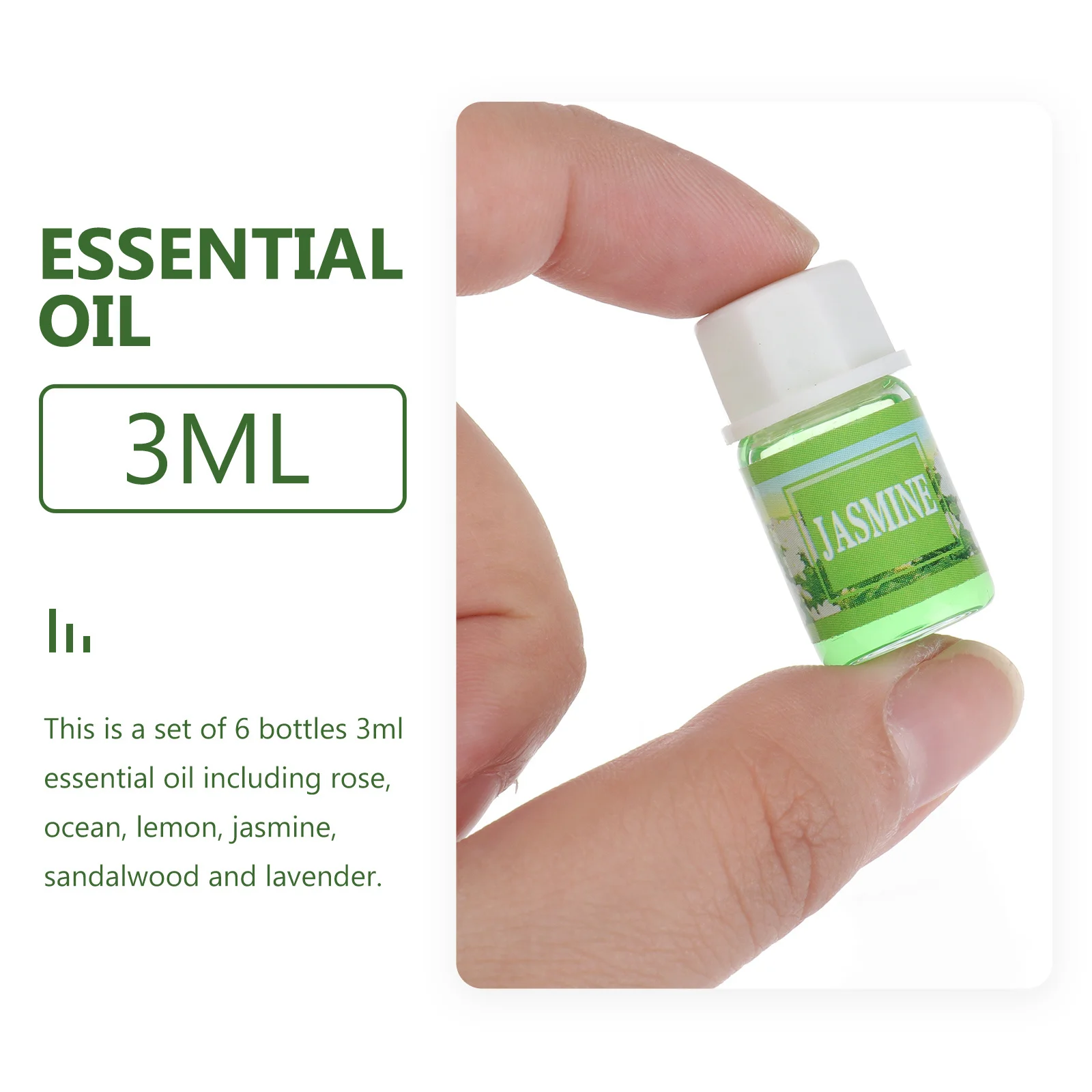 6Pcs Fragrant Essential Oil Set Rose Jasmine Sandalwood Lavender Aromatherapy Oil for Spa Diffuser Home Care