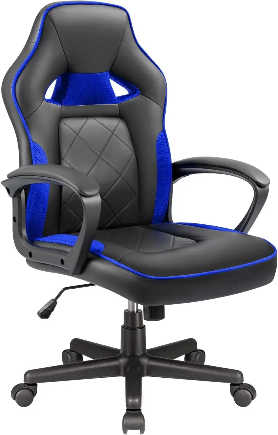 Leather Gaming Chair Office Desk Chair, Racing Style Video Game Chair High Back Executive Computer Chair with Lumbar Support