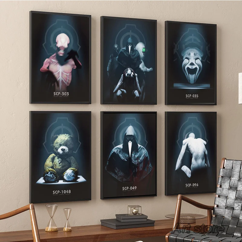 SCP Containment Breach Foundation 303 049 Poster Supernatural Things Canvas Painting Wall Art Picture Museum Home Room Decor