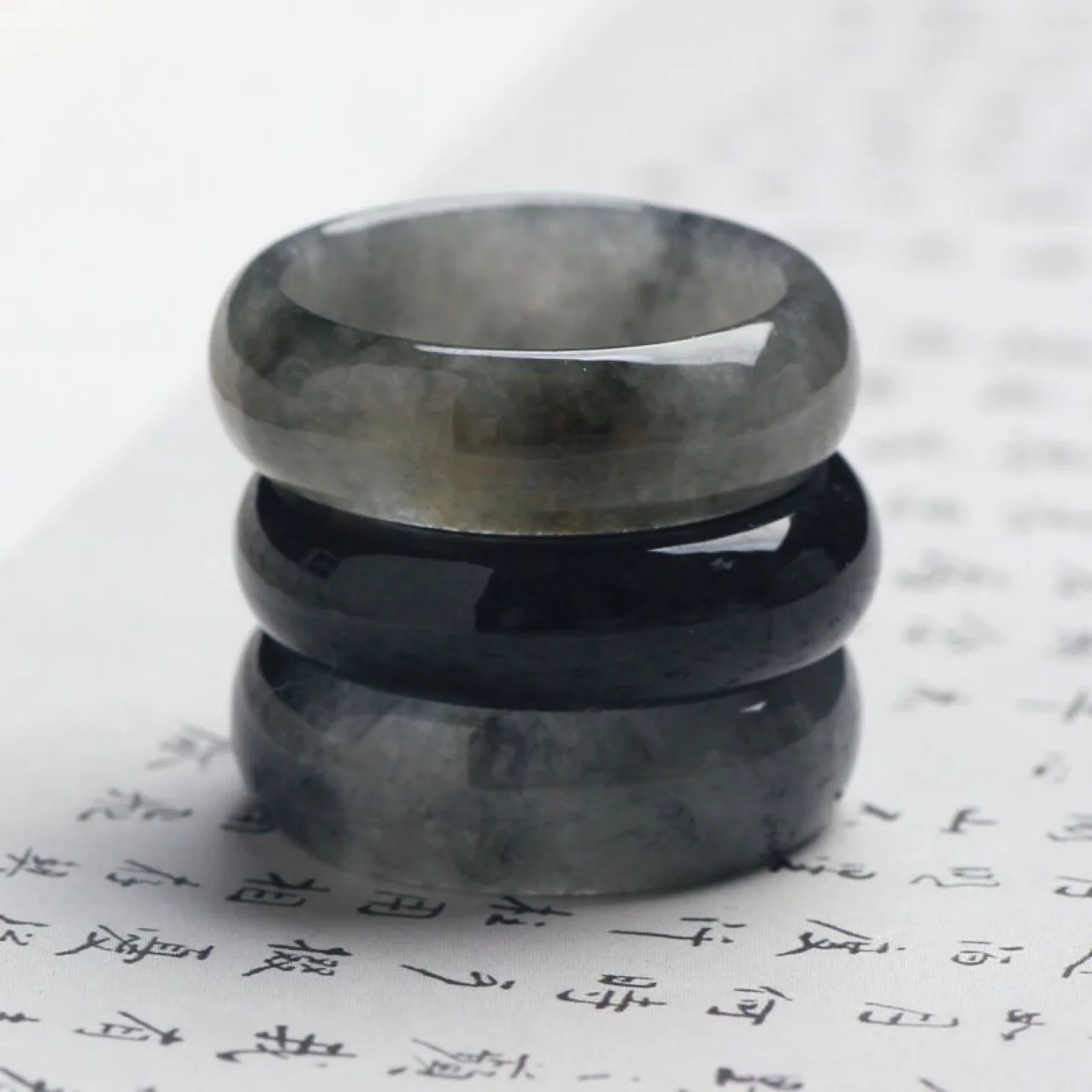 

Black Myanmar Jadeite Ring Amulet Carved Emerald Natural Jewelry Gemstone Real Burmese Jade Designer Accessories Luxury Fashion