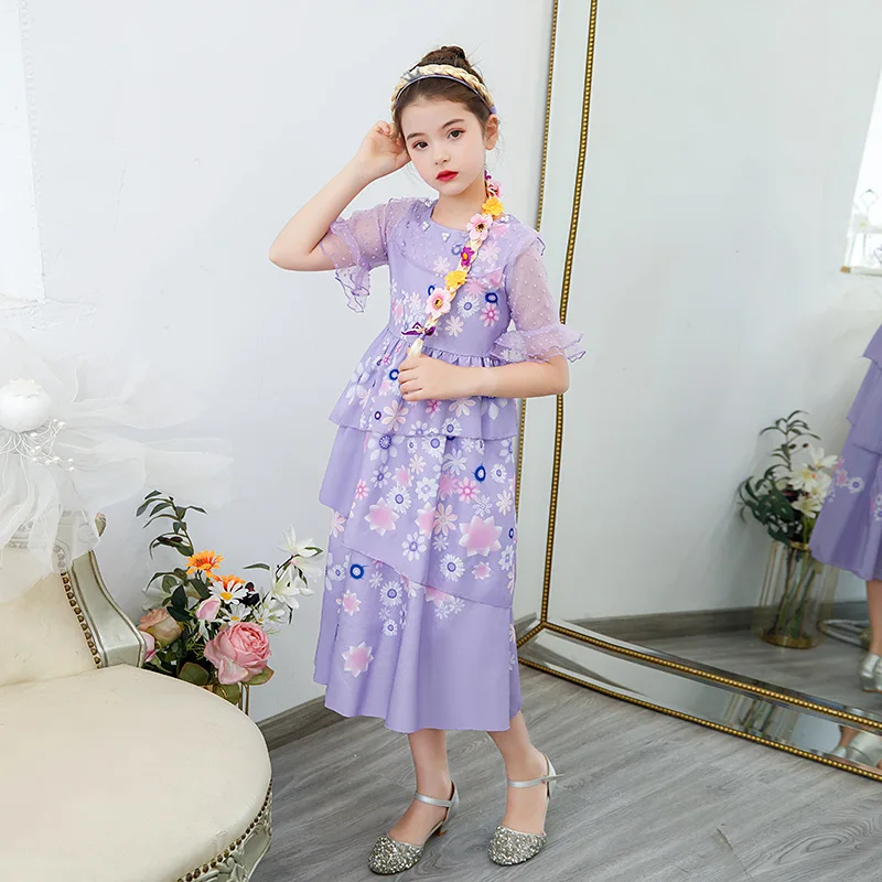 blue dress for baby girl New Encanto Isabela Inspirated Cosplay Girl Costume Dresses – ilovethedress main image 0
