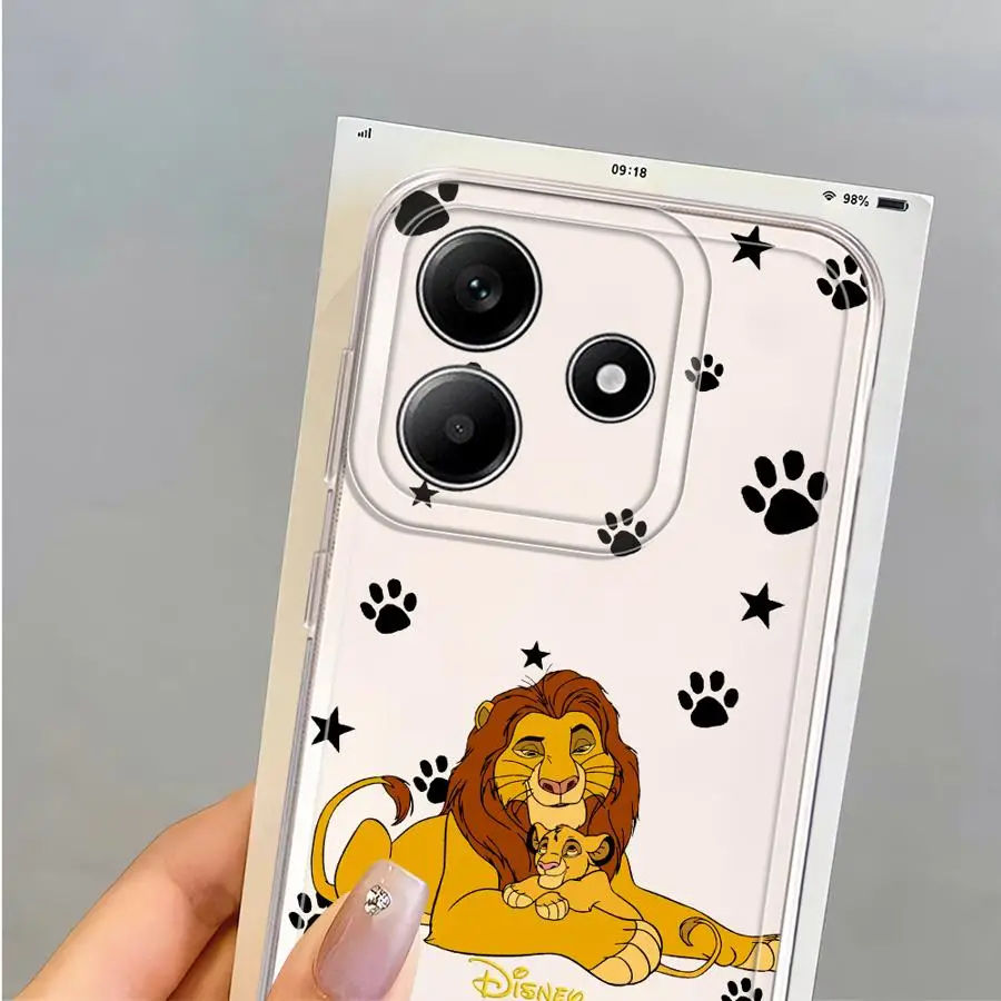 Funda transparente del Rey León para Xiaomi Redmi Note 13C 12S A4 14C 9 10 11 Pro 12 13 14 Pro Plus 10S 10Lite 11S 9S