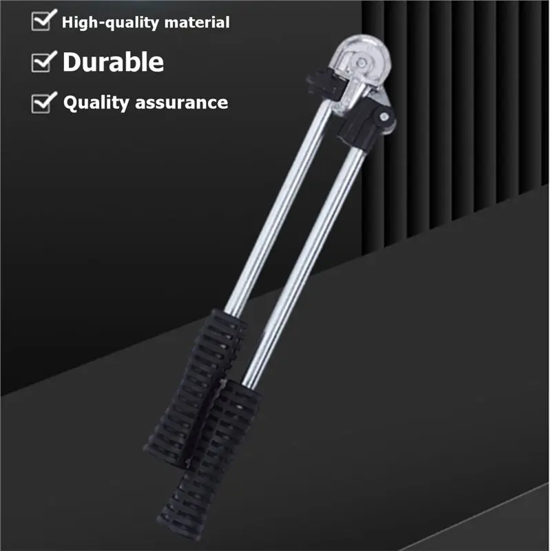 AAAN-Manual Tube Bender Hand Bender With Space-Saving Frame, Black Ribbed Handles, Portable For On-Site Use, 8Mm
