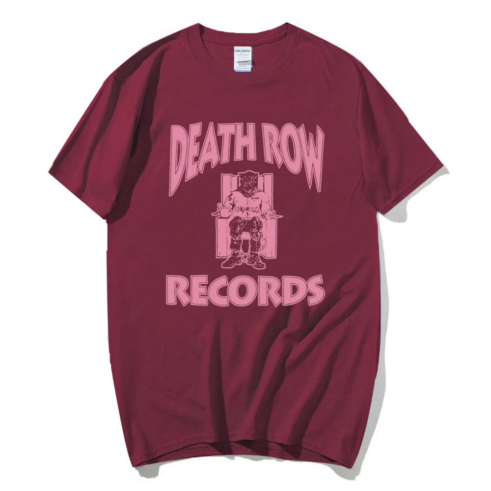 Death Row Records Pink Dr Dre Tupac T-Shirt Hip Hop Fashion Short Sleeve Rapper Streetwear Tee-Shirt