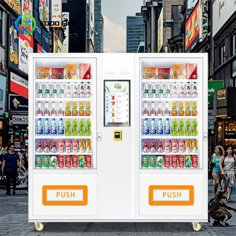 Self-Service Coin-Operated Wall-Mounted Frozen Fruit Smoothie Vending Machine 32-inch Touchscreen Cooling System Metal Custom