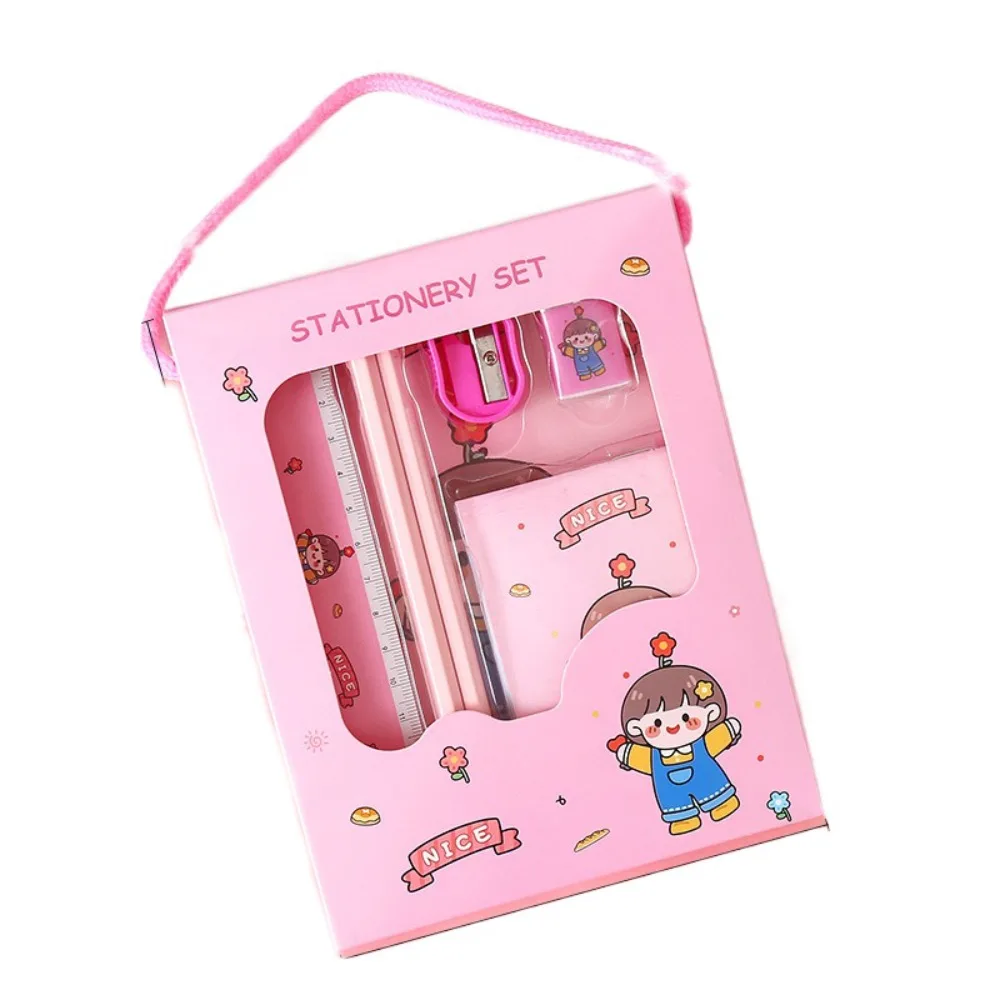 

Cute Gift 6 In 1 Stationery Set Pencils Erasers Study Stationery Set Rulers Kindergarten Birthday Gift Prizes