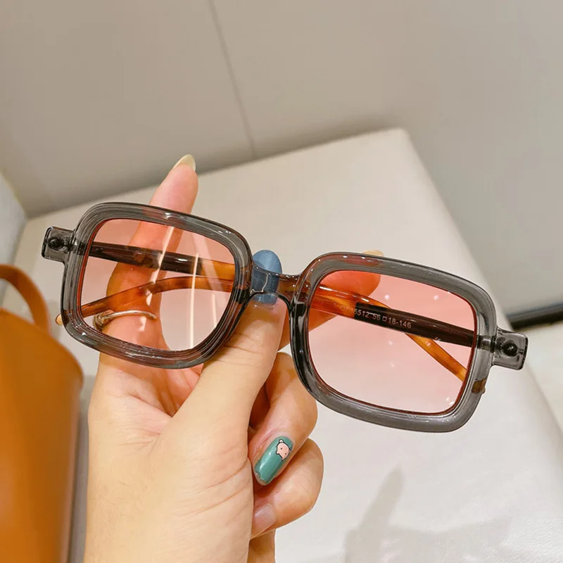 Vintage Stiksel Kleur Zonnebril Mannen Vrouwen Retro Luipaard Print Anti-Blauw Licht Bril Mode Vierkante Outdoor Kantoor Brillen