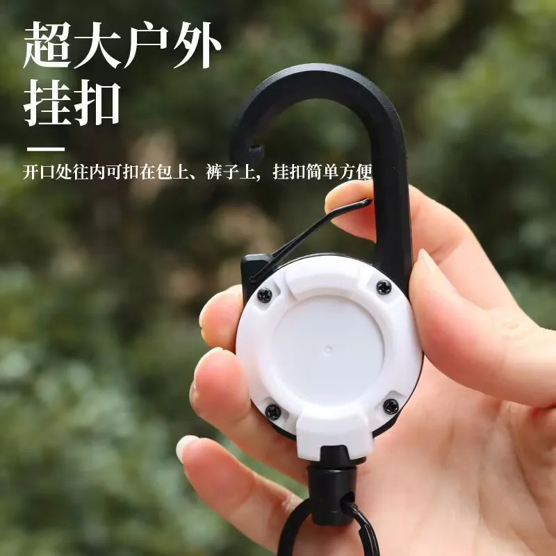Wire rope anti lost keychain easy to pull buckle outdoor camping telescopic buckle multifunctional camping automatic rebound