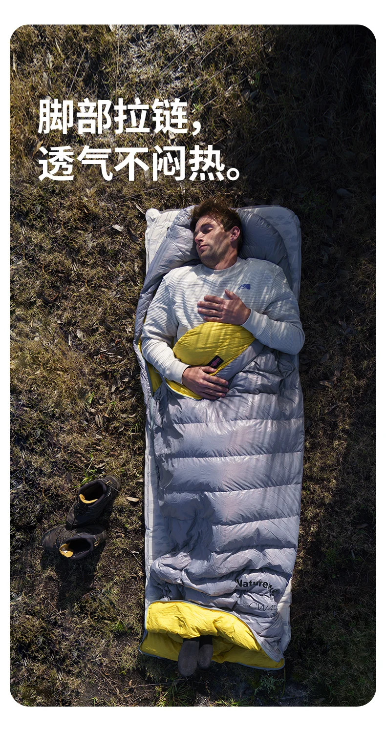 Naturehike CW400 Entendaunenschlafsack Outdoor Winter Camp 650FP Warmhaltende Kapuze 20D Nylon Umschlagschlafsack NH18C400-D – Detail 5