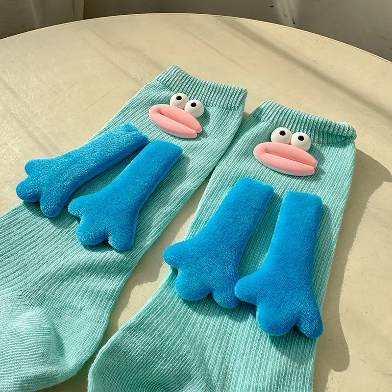 Magnet Sock Funny 3D Doll Couple Socks Hand Holding Friend Socks, Gift for Boy Friend Men Women Friendship