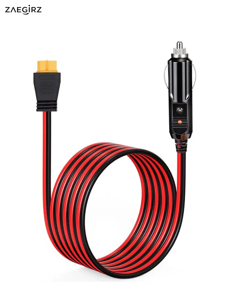 Kabel 2m/6.5Ft 12V 24V z gniazda zapalniczki na XT60 (żeński) do przenośnych stacji zasilania Oukitel Allpowers R600 Anker Solix. — zdjęcie produktu 7