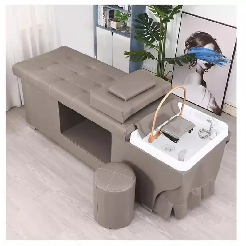 Barber Shop Massage Shampoo Chairs Head Spa Luxury Hair Salon Shower Shampoo Bed Modern Salon Furniture Silla Peluqueria FYSC