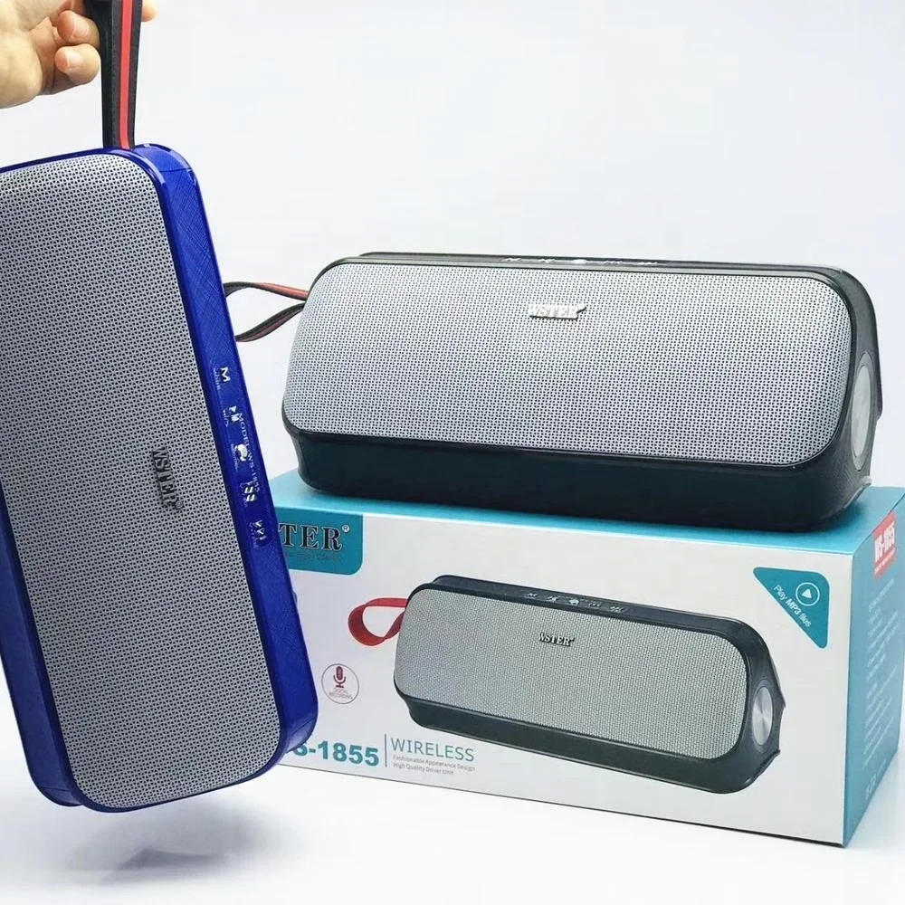 

Original WSTER WS1855 Support USB TF CARD FM RADIO New Design Blue tooth Wireless Portable Wster Speakers