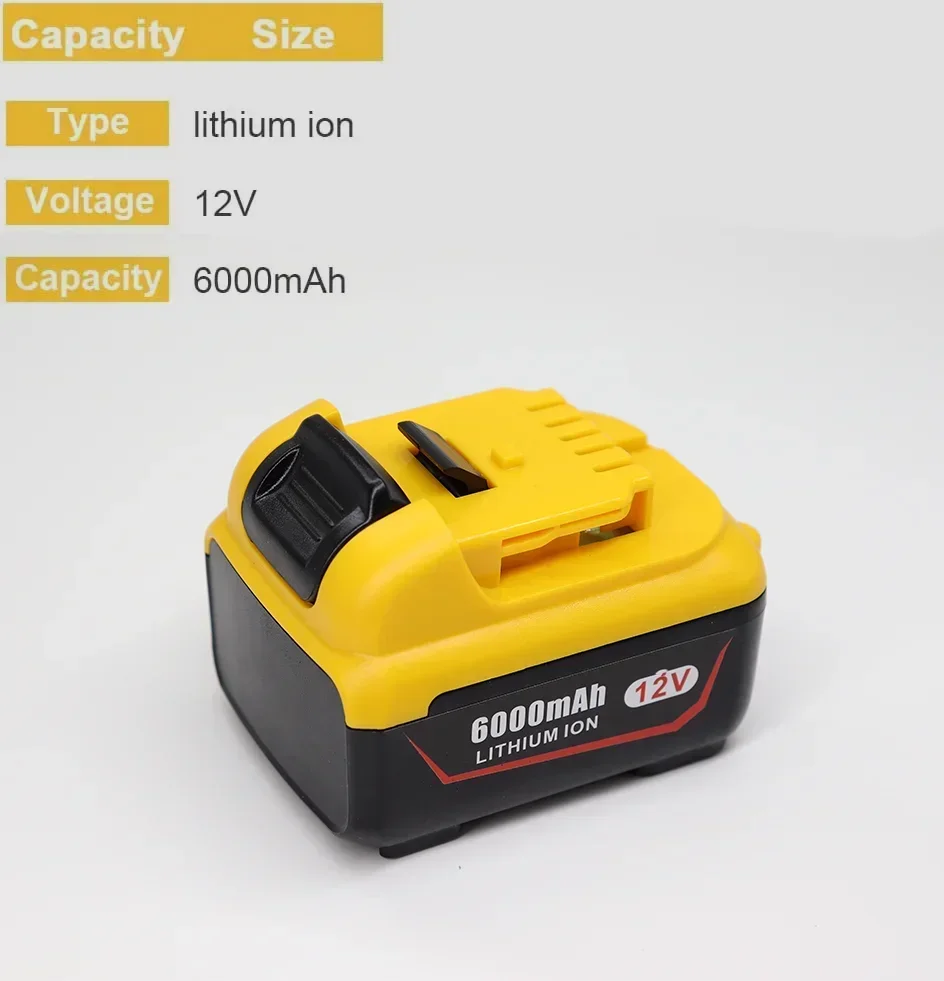 6.0Ah Replacement for Dewalt DCB120 Lithium-ion Batteries 12V 6Ah Battery DCB123 DCB125 DCB124 DCB122 DCD710 Power Tools Battery