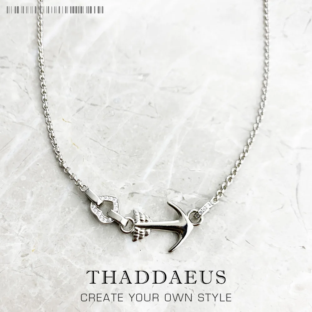 

Necklace Love Anchor And Heart Fine Jewelry Europe 925 Stering Silver Brand New Romantic Gift For Women