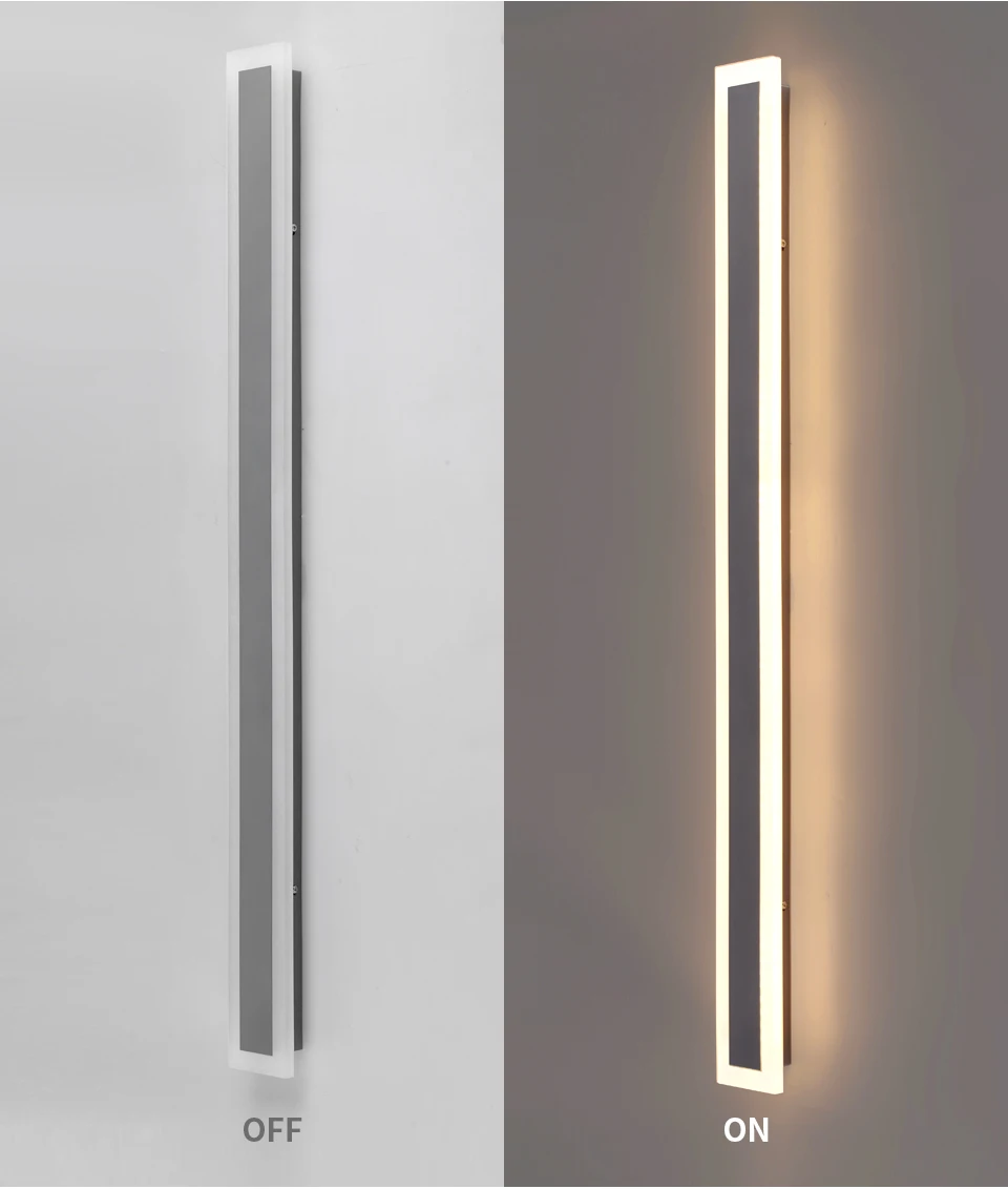 Outdoor Lange Lineaire Wandlampen LED Veranda Licht Waterdicht Anti Roest 110v 265v Grijs Zwart Wit Goud kleur Tuin Garage Armaturen