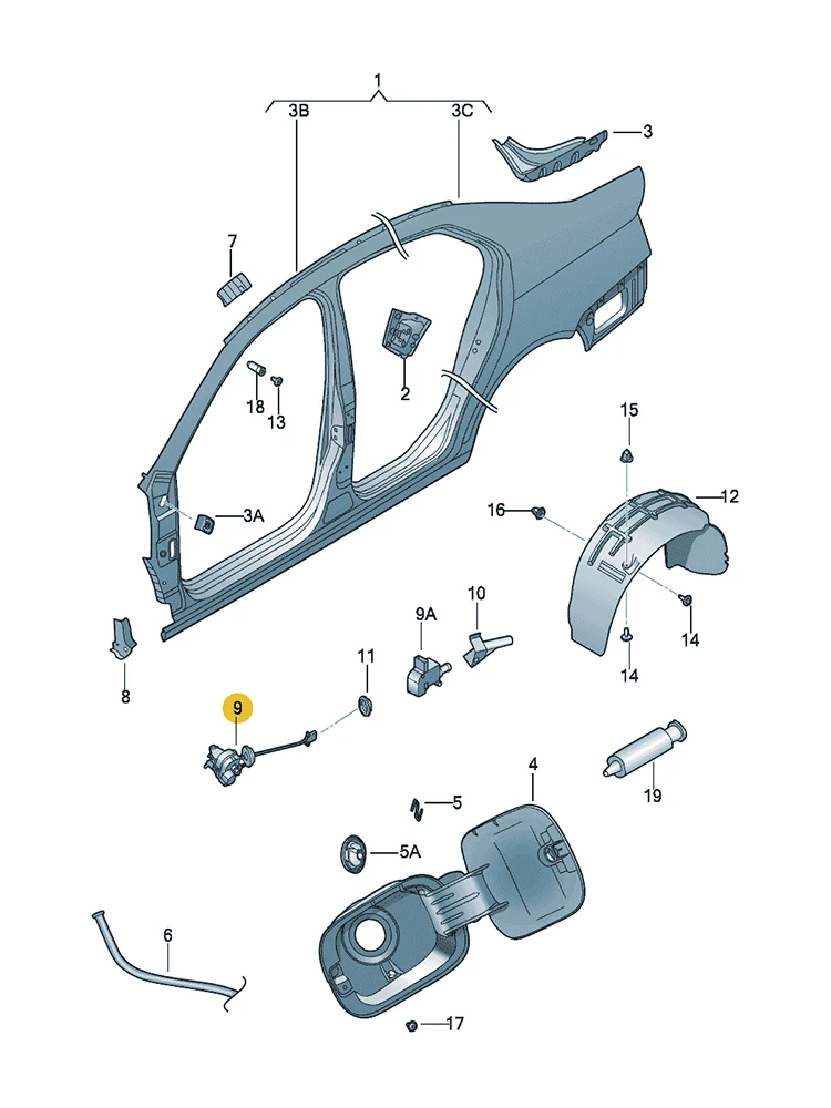 BOICY Fuel Flap Door Cap Release Lock Actuator for Jetta/syncro Golf Passat Golf/R32 GTI Rabbit 1K5810773 1K5959782 3B0959782