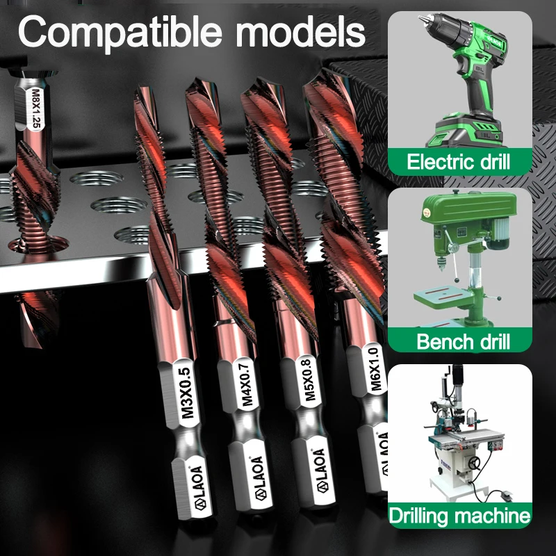 LAOA Machine Cobalt-Containing Tap M35 Composite Tap Drilling and Tapping Integrated Chamfering Stainless Steel
