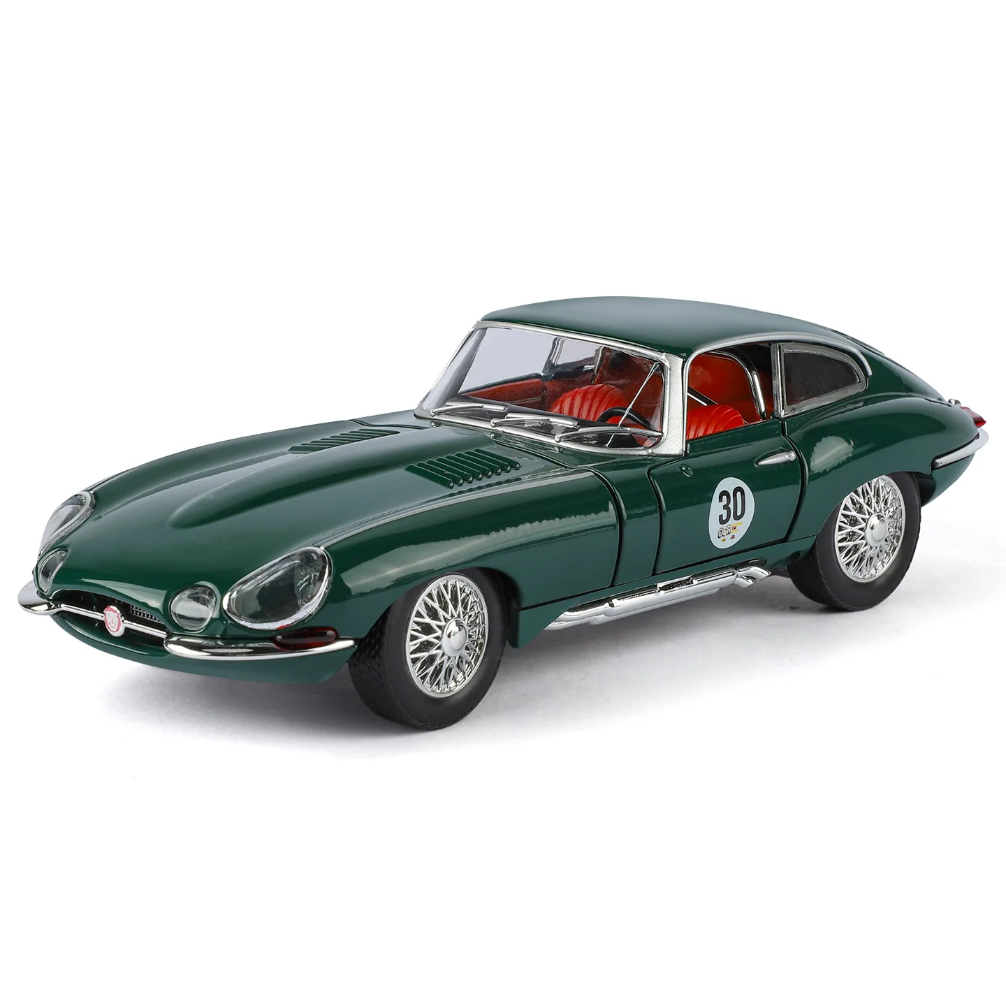 1:24 E-TYPE liga modelo de carro simulação retro vintage carro para crianças som luz série brinquedo presente tema decoração ornamento
