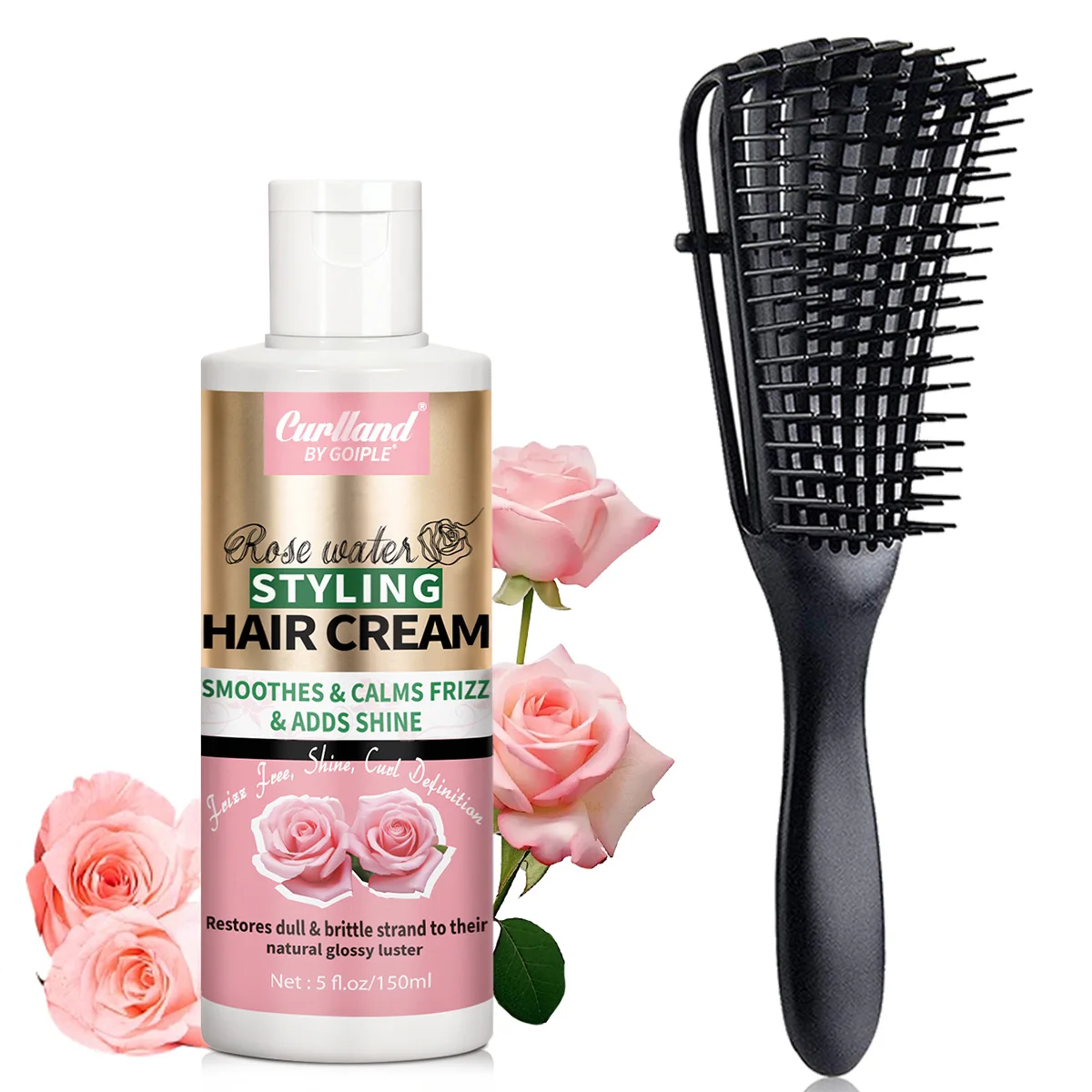 

GOIPLE женский крем для укладки волос с экстрактом розы, увлажняющий крем, питательный крем для лечения вьющихся волос, против вьющихся волос, для прямых и вьющихся волос