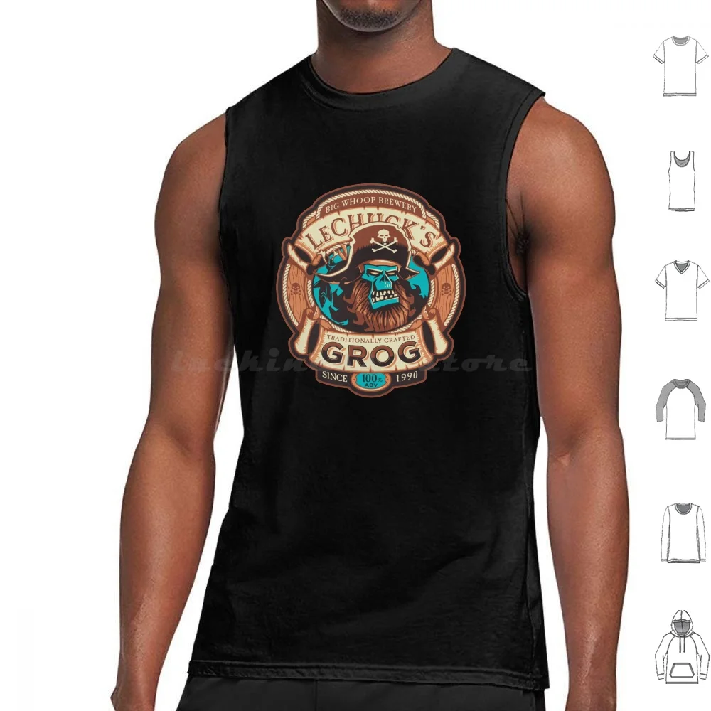 Lechuck'S Grog-Beer-Monkey Island-Vintage Video Game Tank Tops Print Cotton Monkey Island Guybrush Threepwood Lechuck