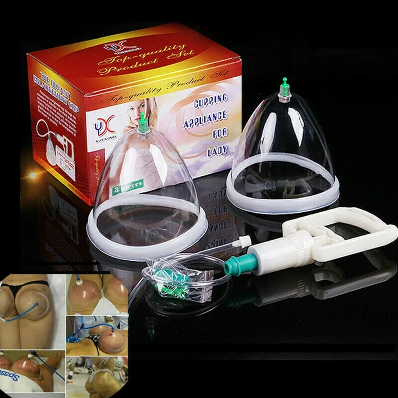 1 Set Women Breast Enhancement Cupping Set,Vacuum Suction Cups Jar for Massage,Chinese Medicine Fat Burner Therapy Body Cupper